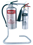 Polished Double Fire Extinguisher Stand